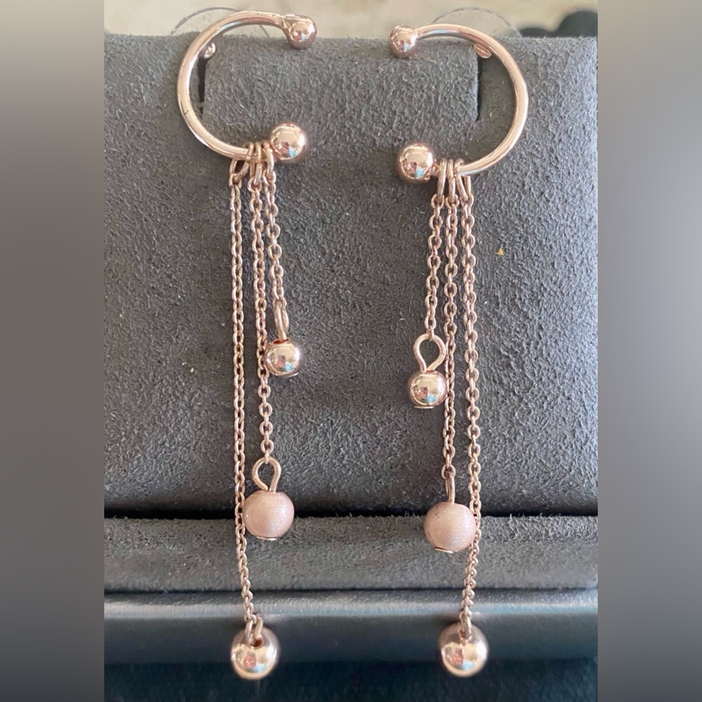 Rebecca Minkoff Linear Rose Gold Earrings